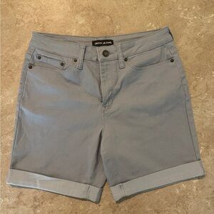 Dkny Gray Jean Shorts with Cuffed Hem